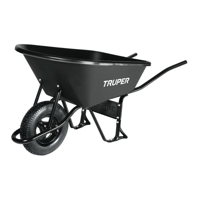 Садовая тачка 120 л с усиленной шиной 16" и пластиковым корытом TRUPER, фото  | SNABZHENIE.com.ua