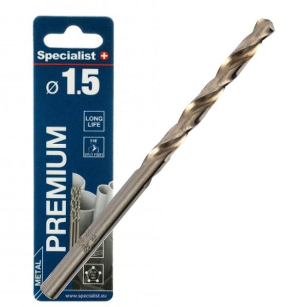 Сверло по металлу Specialist+ PREMIUM 1,5 мм, 3 шт., фото  | SNABZHENIE.com.ua