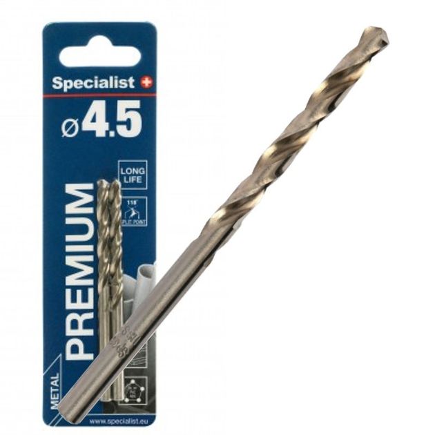 Сверло по металлу Specialist+ PREMIUM 4,5 мм, 2 шт., фото  | SNABZHENIE.com.ua