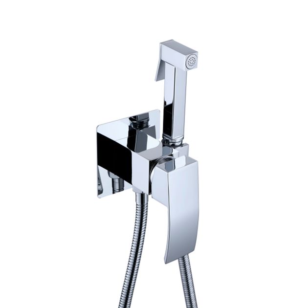 Набор для гигиенического душа Qtap Swan Cascada прямоугольный QTSWA262CRM45567 Chrome, фото  | SNABZHENIE.com.ua