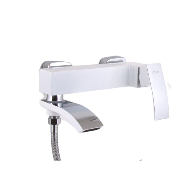 Смеситель для ванны Qtap Swan Cascada с поворотным изливом (c душевым гарнитуром) QTSWA260CRW45569 Chrome/White, фото , изображение 3 | SNABZHENIE.com.ua Смеситель для ванны Qtap Swan Cascada с поворотным изливом (c душевым гарнитуром) QTSWA260CRW45569 Chrome/White, фото , изображение 3 | SNABZHENIE.com.ua