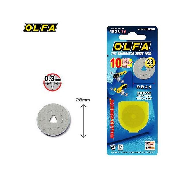 Роликовое лезвие 28мм OLFA RB28-10 10шт (OF-RB28-10), фото , изображение 2 | SNABZHENIE.com.ua Роликовое лезвие 28мм OLFA RB28-10 10шт (OF-RB28-10), фото , изображение 2 | SNABZHENIE.com.ua