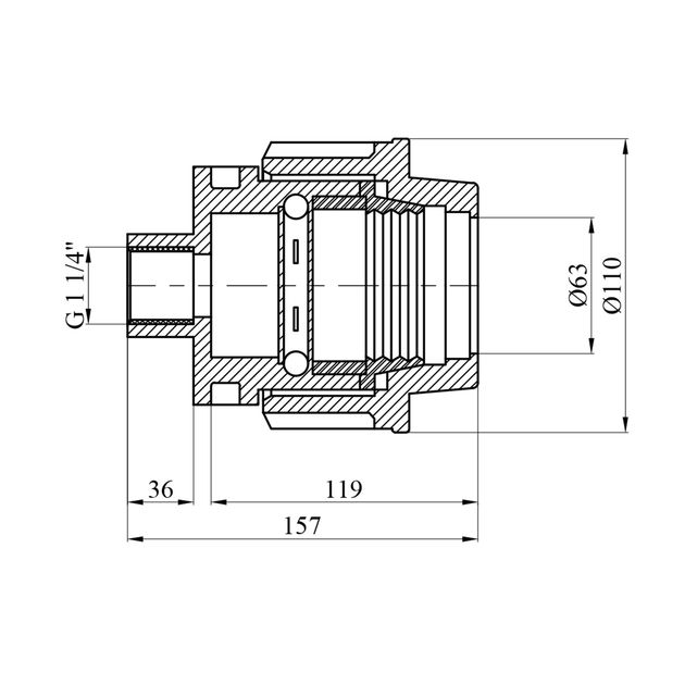 Муфта ПЭ SantehPlast 63х1 1/4" РВ, фото  | SNABZHENIE.com.ua