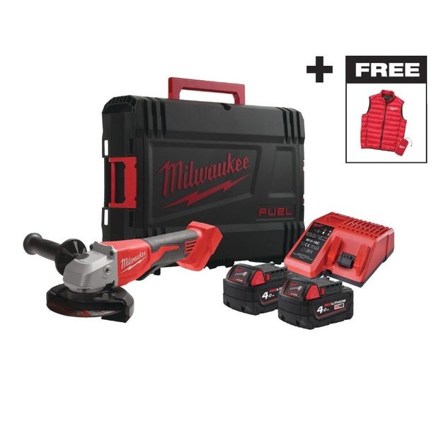 Шлифмашина угловая - болгарка аккумуляторная MILWAUKEE Ø125мм M18 BLSAG125XPDMC-402X + ЖИЛЕТКА, фото  | SNABZHENIE.com.ua