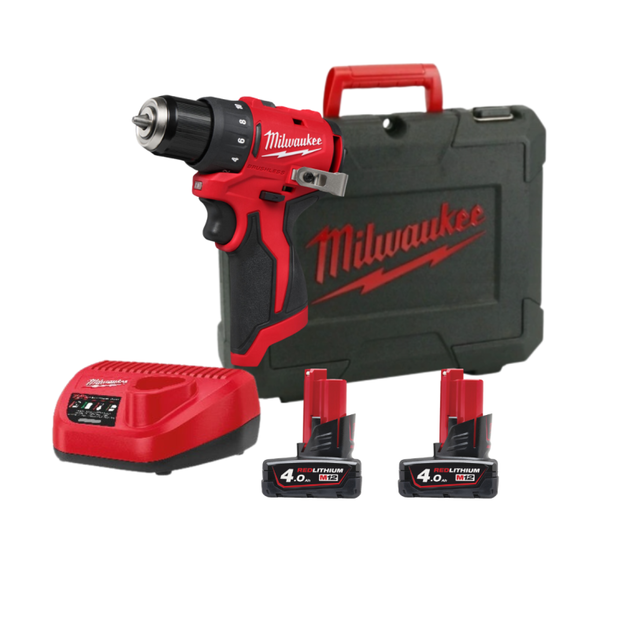 Дрель-шуруповёрт аккумуляторная бесщёточная MILWAUKEE M12 BLDDRC-402С (40Нм) (ЗУ+2акк.Х4Ач+кейс), фото  | SNABZHENIE.com.ua