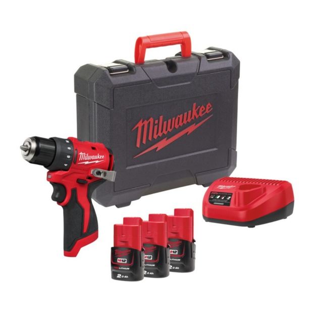 Дрель-шуруповёрт аккумуляторная бесщёточная MILWAUKEE M12 BLDDRC-203С (40Нм) (ЗУ+3акк.Х2Ач+кейс), фото  | SNABZHENIE.com.ua