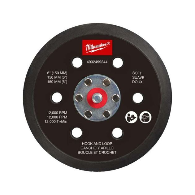 Подошва шлифовальная MILWAUKEE FROSBPSH150, Ø150мм, 6 отв. для M12 FROS (мягкая с «липучкой»), фото  | SNABZHENIE.com.ua