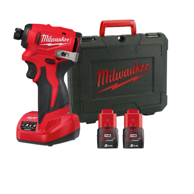 Шуруповерт ударный аккумуляторный MILWAUKEE (124Нм) M12 BLIDRC-202C (ЗУ+2акк.Х2Ач+кейс), фото  | SNABZHENIE.com.ua