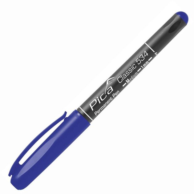 Маркер перманентний Pica Classic 534/41 Permanent Pen Medium, тонкий синій, фото  | SNABZHENIE.com.ua