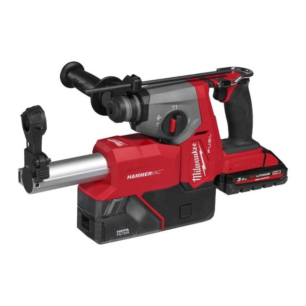 Перфоратор аккумуляторный бесщеточный SDS-PLUS MILWAUKEE M18 FHACDDE-0C  (1,7Дж) с пылеотводом, фото  | SNABZHENIE.com.ua