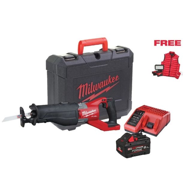 Пила сабельная аккумуляторная бесщёточная MILWAUKEE M18 FSX-801C (ЗУ+1акк.Х8Ач+кейс) FORGE™+подарок, фото  | SNABZHENIE.com.ua