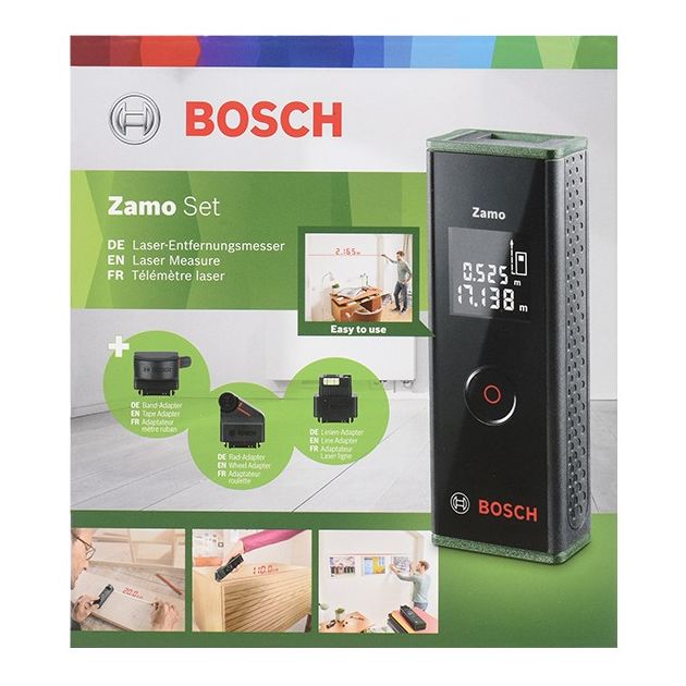 Bosch Далекомір лазерний Bosch Zamo SET, 0.15–20м, ±3мм, + 3 адаптера, фото , изображение 9 | SNABZHENIE.com.ua