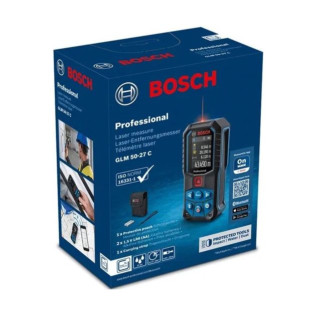 Bosch Далекомір лазерний GLM 50-27 C, 0.05-50м, ±1.5мм, IP65, 0.2кг, фото , изображение 7 | SNABZHENIE.com.ua
