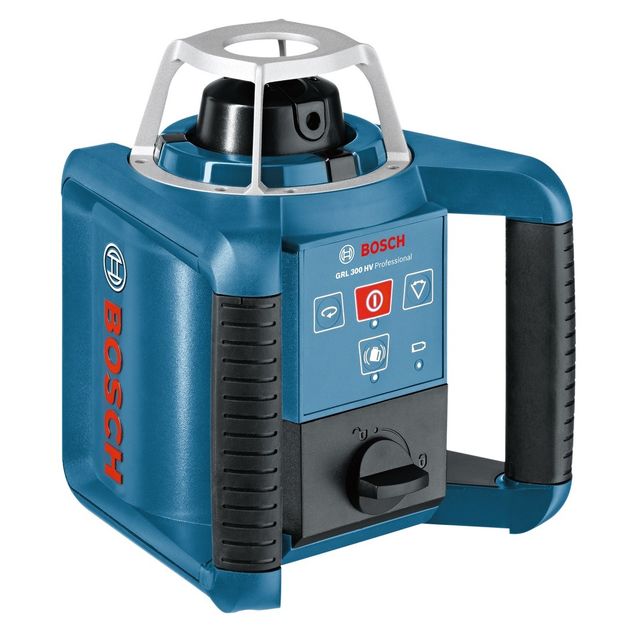 Bosch Нівелір лазерний ротаційний Professional GRL 300 HV, 60м/з приймачем 300м, ±0.1мм/м, 150/300/600 об/хв, IP54, 1.8кг, кейс, приймач LR1, пульт RC1, тримач WM4, ЗП, окуляри, мішень, фото , изображение 2 | SNABZHENIE.com.ua