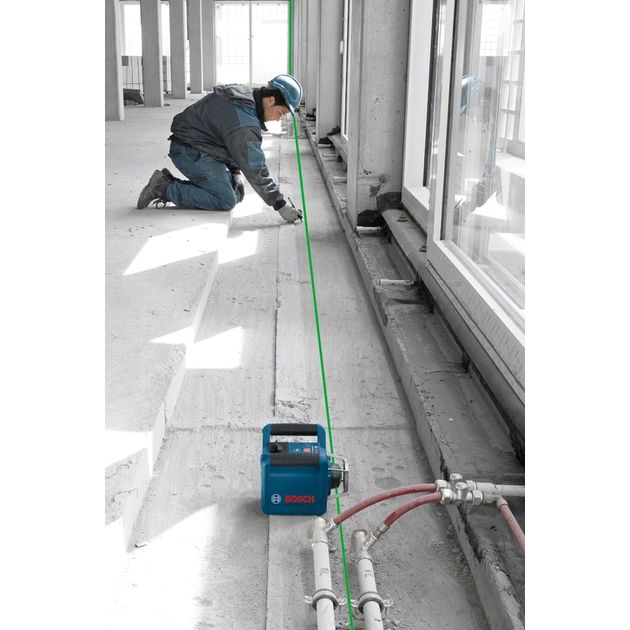 Bosch Нівелір лазерний ротаційний Professional GRL 300 HVG, 300м, ±0.1мм/м, 150/300/600 об/хв, тримач WM4, IP54, 1.8кг, зелений промінь, кейс, приймач LR1, пульт RC1, АКБ, ЗП, мішень, фото , изображение 8 | SNABZHENIE.com.ua