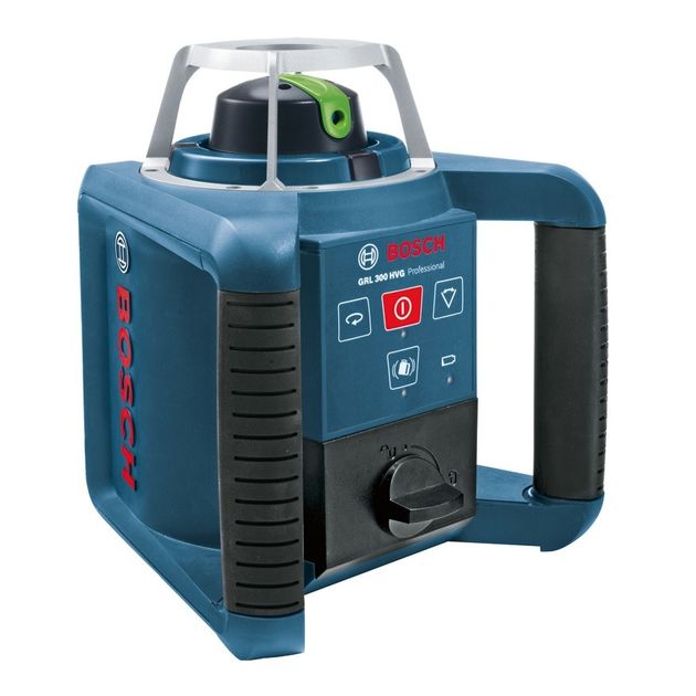 Bosch Нівелір лазерний ротаційний Professional GRL 300 HVG, 300м, ±0.1мм/м, 150/300/600 об/хв, тримач WM4, IP54, 1.8кг, зелений промінь, кейс, приймач LR1, пульт RC1, АКБ, ЗП, мішень, фото , изображение 2 | SNABZHENIE.com.ua