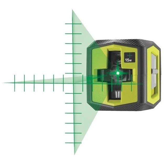 Ryobi Нівелір лазерний RBCLLG2 до 15м ±0.5мм перехресний зелений промінь 2хАА 0.4кг, фото  | SNABZHENIE.com.ua