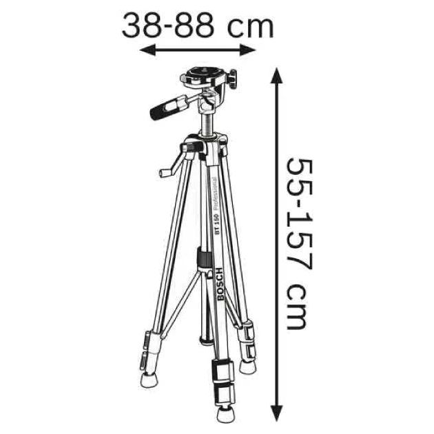 Bosch Штатив BT 150 1/4", 55-157см, 1.3кг, фото , изображение 5 | SNABZHENIE.com.ua Bosch Штатив BT 150 1/4", 55-157см, 1.3кг, фото , изображение 5 | SNABZHENIE.com.ua