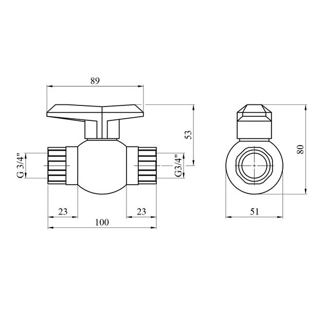 Кран ПЭ SantehPlast 3/4" ВВ, фото  | SNABZHENIE.com.ua