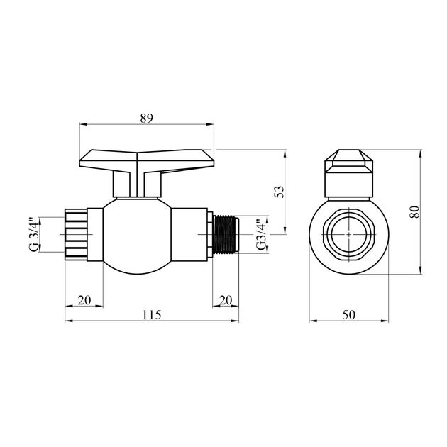 Кран ПЭ SantehPlast 3/4" ВН, фото  | SNABZHENIE.com.ua