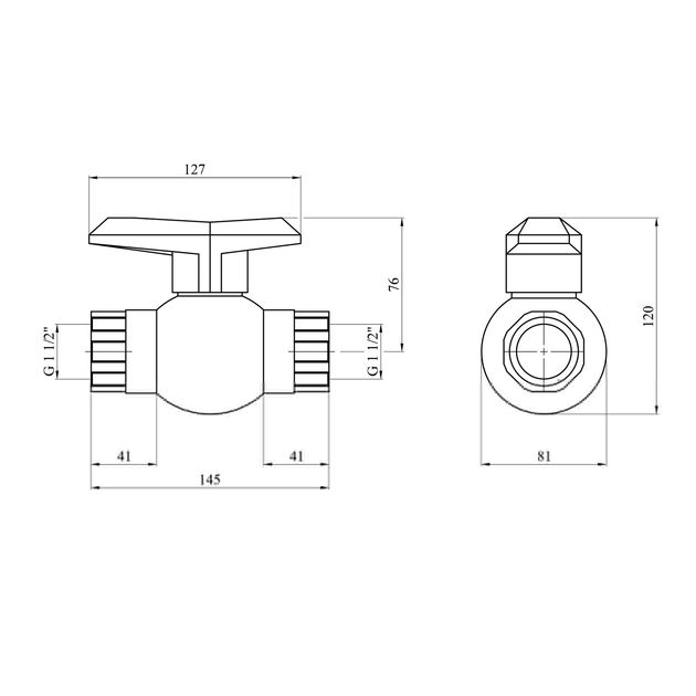 Кран ПЭ SantehPlast 1 1/2" ВВ, фото  | SNABZHENIE.com.ua