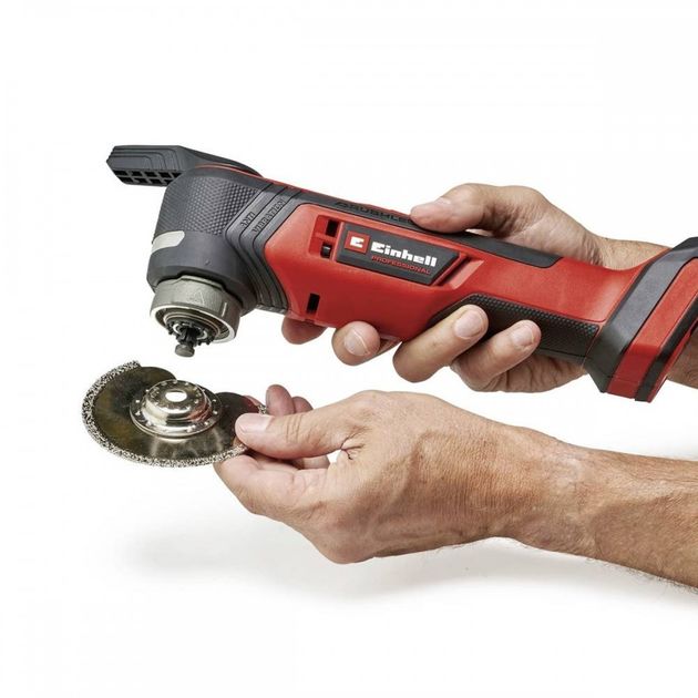 Einhell Багатофункціональний інструмент акумуляторний TP-MG 18 Li BL - Solo PXC 18В 11000-20000кол·хв кут коливань 3.2° 1.08 кг без АКБ і ЗП, фото , изображение 7 | SNABZHENIE.com.ua Einhell Багатофункціональний інструмент акумуляторний TP-MG 18 Li BL - Solo PXC 18В 11000-20000кол·хв кут коливань 3.2° 1.08 кг без АКБ і ЗП, фото , изображение 7 | SNABZHENIE.com.ua