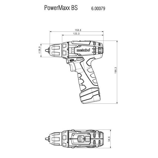 Metabo PowerMaxx BS аккумуляторный 10.8V 2x2Ah, з/у, сумка, фото , изображение 3 | SNABZHENIE.com.ua Metabo PowerMaxx BS аккумуляторный 10.8V 2x2Ah, з/у, сумка, фото , изображение 3 | SNABZHENIE.com.ua