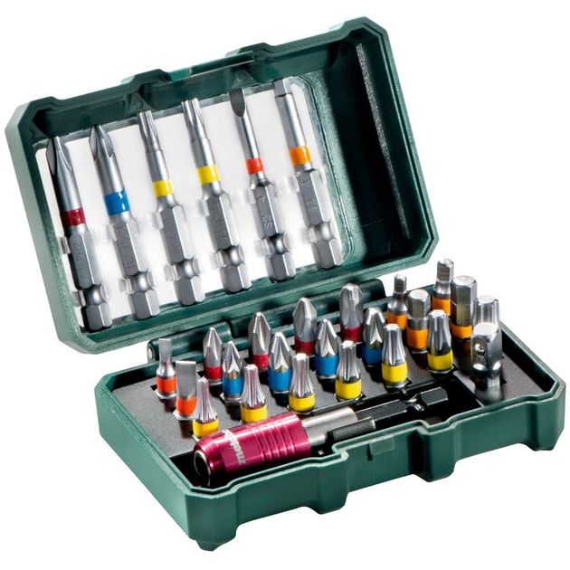 Metabo Біти BitBox, набір 29шт, 1/4", магнітний бітотримач, перехідник, SL,PH,PZ,H,T, сталь S2, кейс, фото  | SNABZHENIE.com.ua