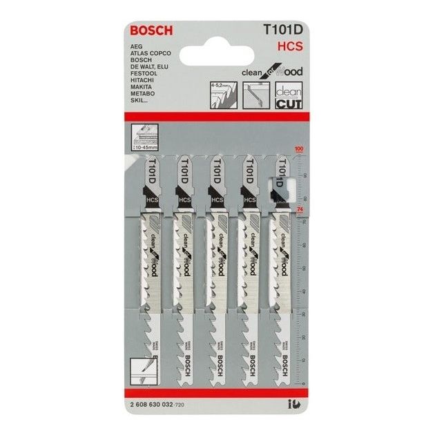 Bosch Полотно пиляльне для електролобзика по дереву T101D, 5шт, фото  | SNABZHENIE.com.ua