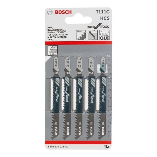 Bosch Полотно пиляльне для електролобзика по дереву T111С, 5шт, фото  | SNABZHENIE.com.ua