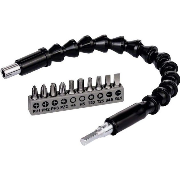 Bosch Набір біт 10 шт з гнучким подовжувачем 300мм, фото , зображення 2 | SNABZHENIE.com.ua