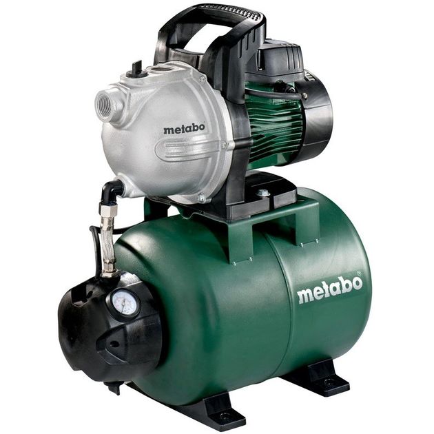 Metabo Насосна станція HWW 3300/25 G, 900 Вт, 3.3 куб/год, висота подачі 45м, всмоктування до 8 м, ресивер 24л 16.2 кг, фото  | SNABZHENIE.com.ua