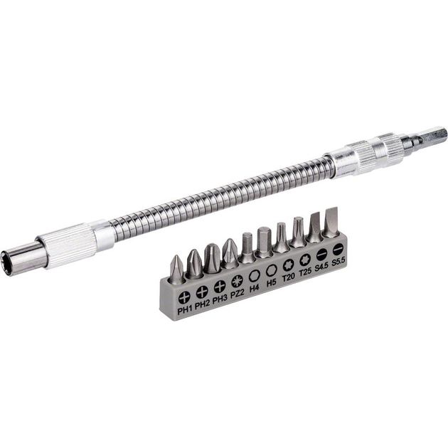 Bosch Гнучкий подовжувач 200 мм + 10 біт, фото , зображення 2 | SNABZHENIE.com.ua