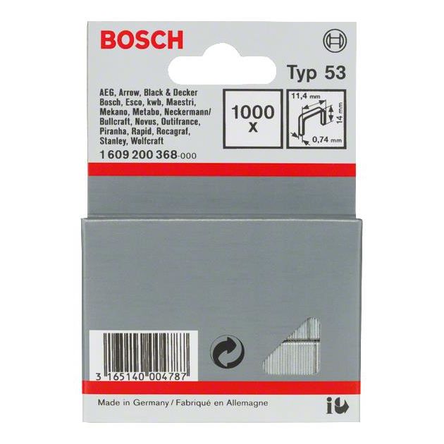 Bosch Скоби 14мм ТИП 53, 1000 шт, фото  | SNABZHENIE.com.ua