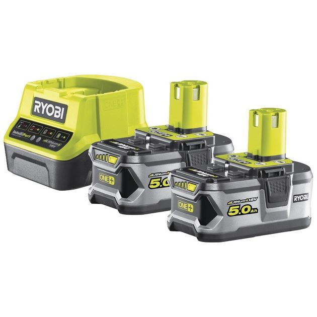 Ryobi Набір акумулятора та зарядного пристрою RC18120-250 ONE+, 18В, 2х5А•год, ЗП Lithium+, фото  | SNABZHENIE.com.ua