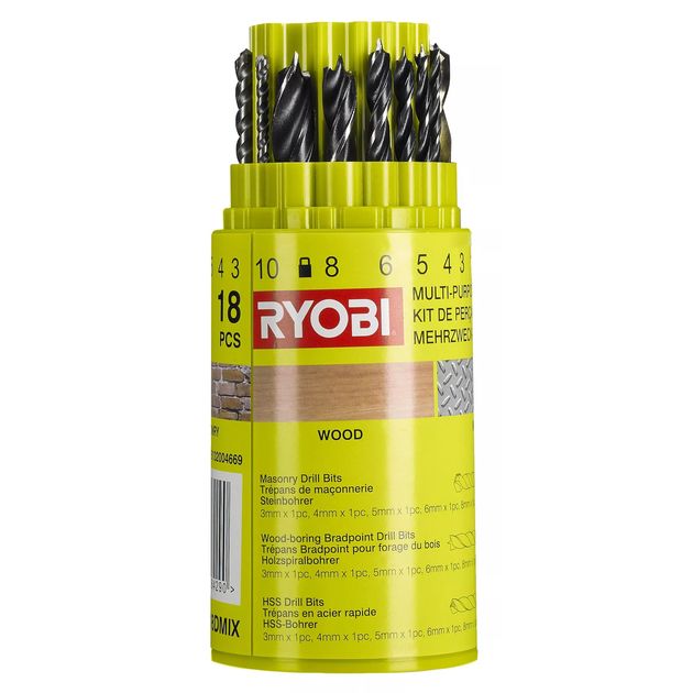 Ryobi Набір свердел RAK18DмIX, 18шт, фото , изображение 3 | SNABZHENIE.com.ua Ryobi Набір свердел RAK18DмIX, 18шт, фото , изображение 3 | SNABZHENIE.com.ua