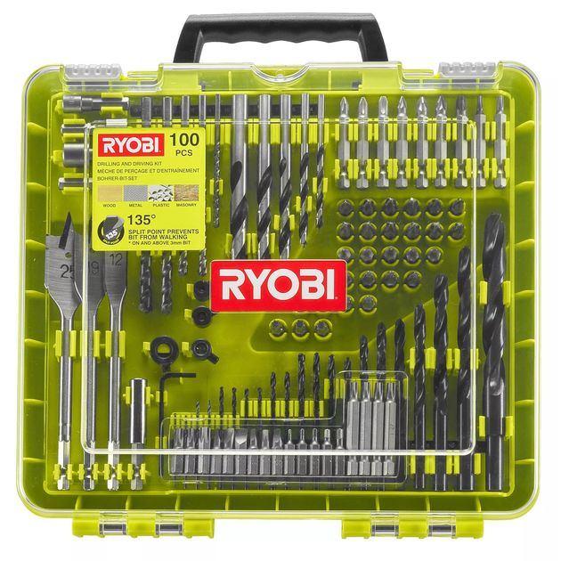 Ryobi Набір свердел і біт RAKDD100, 100 шт, фото  | SNABZHENIE.com.ua
