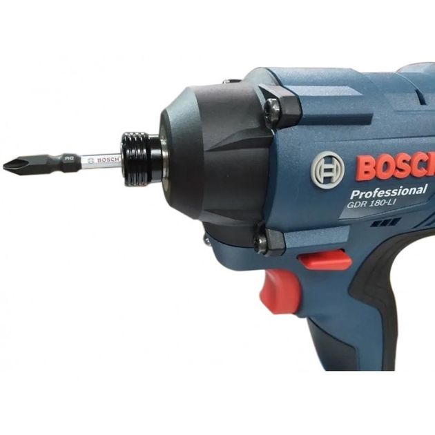 Bosch Гайковерт ударний GDR 180-Li, акум., 2х18 В, 160 Нм, 1/4", 1.1кг, кейс, фото , изображение 4 | SNABZHENIE.com.ua Bosch Гайковерт ударний GDR 180-Li, акум., 2х18 В, 160 Нм, 1/4", 1.1кг, кейс, фото , изображение 4 | SNABZHENIE.com.ua