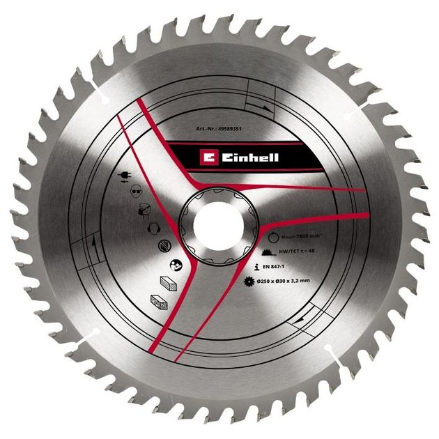 Einhell Диск пильний TCT KWB до торцової пилки, 250х30 мм, 48 зубців, фото  | SNABZHENIE.com.ua