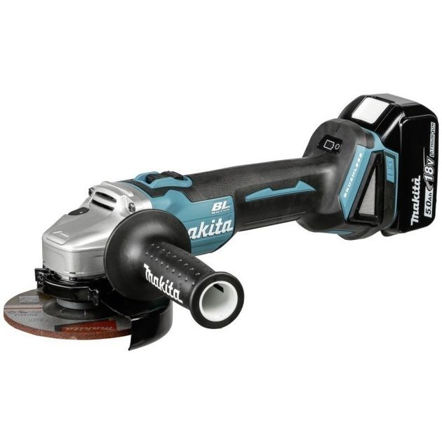 Makita Шліфмашина кутова DGA504RTJ, акумуляторна, 18 В, 5 Аг, 8500 об/хв, 125 мм, 2.3 кг, фото  | SNABZHENIE.com.ua