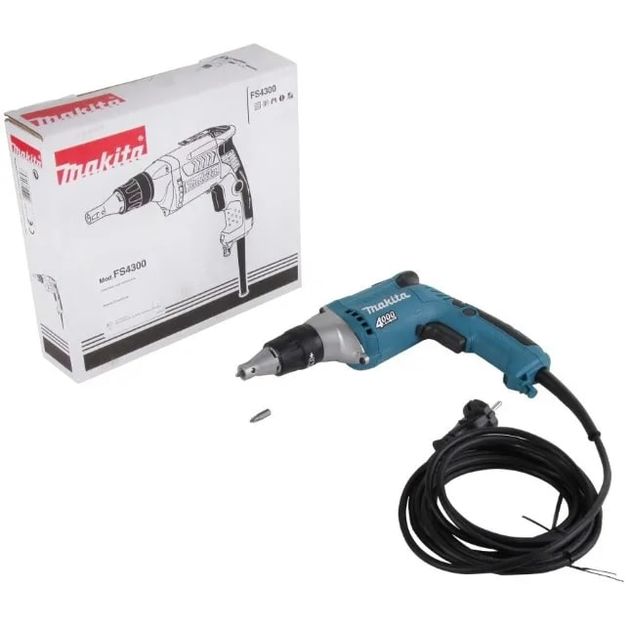 Makita Шурупокрут для гіпсокартону FS4300JX2, 570Вт, 4000 об/хв, 10-16Нм, 1.4кг, Makpac + аксесуари, фото , зображення 9 | SNABZHENIE.com.ua