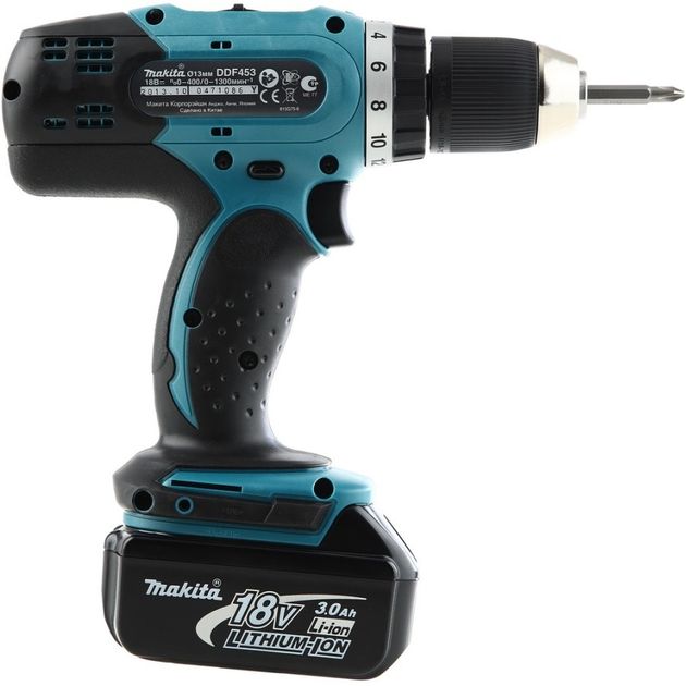 Makita Шуруповерт-дриль DDF453SYX4, акум, 18В, 1.5Ah х 2шт., -400/0-1300 об/хв, 42Нм, 1.6кг, кейс, фото , зображення 5 | SNABZHENIE.com.ua Makita Шуруповерт-дриль DDF453SYX4, акум, 18В, 1.5Ah х 2шт., -400/0-1300 об/хв, 42Нм, 1.6кг, кейс, фото , зображення 5 | SNABZHENIE.com.ua