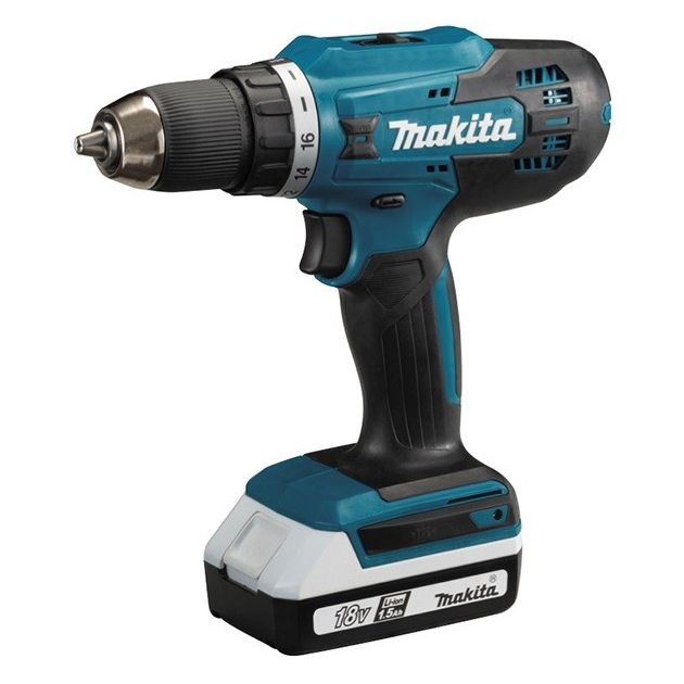 Makita Шуруповерт-дриль DF488D004, акум., 18В, 2 Аг, 0-400/0-1400 об/хв, 1.5-13мм, 16 + D, 42/24 Нм, 1.7 кг, фото  | SNABZHENIE.com.ua
