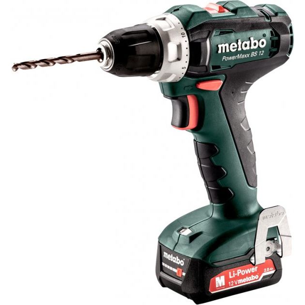 Metabo Шуруповерт-дриль PowerMaxx BS 12 - 2х2.0Аг (Slide-in), ЗП SC-30, кейс МС05, 12В, фото  | SNABZHENIE.com.ua