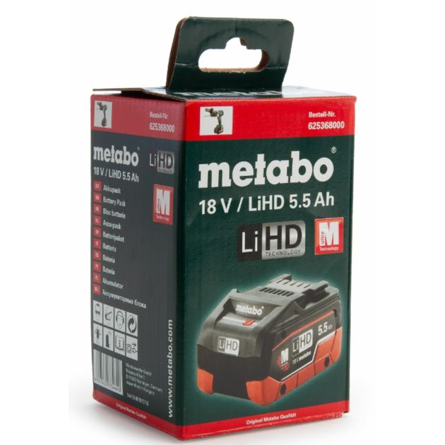 Metabo Акумулятор LiHD 18 В, 5.5 Ач, фото , изображение 5 | SNABZHENIE.com.ua Metabo Акумулятор LiHD 18 В, 5.5 Ач, фото , изображение 5 | SNABZHENIE.com.ua