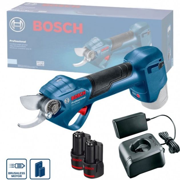 Bosch Секатор Pro Pruner акумуляторний, 12В, 3.0 Ач, до 25мм, 1кг, сет. 2 ак., фото , изображение 10 | SNABZHENIE.com.ua