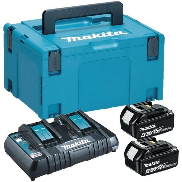 Makita Набір акумуляторів + зарядний пристрій Makita 197504-2, LXT BL1840 x 2шт (18В, 4Ач) + DC18RD, кейс Makpac3, фото  | SNABZHENIE.com.ua