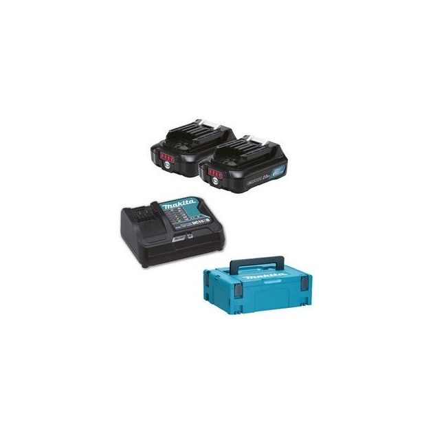 Makita Набір акумуляторів + зарядний пристрій 197658-5, СXT BL1021B x 2шт (10.8В, 2Ач) + DC10SB, кейс Makpac 1, фото  | SNABZHENIE.com.ua