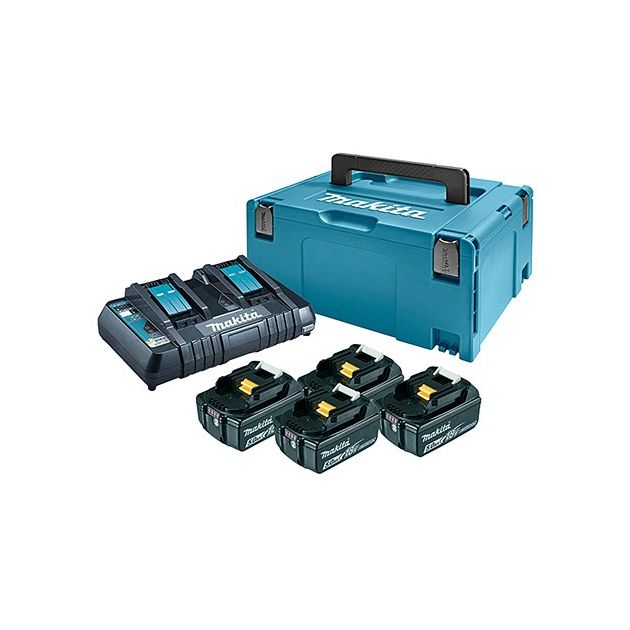 Makita Набір акумуляторів MKP3PT184, LXT BL1850Bx4, DC18RD, Makpac (MKP3PT184), фото , зображення 3 | SNABZHENIE.com.ua Makita Набір акумуляторів MKP3PT184, LXT BL1850Bx4, DC18RD, Makpac (MKP3PT184), фото , зображення 3 | SNABZHENIE.com.ua