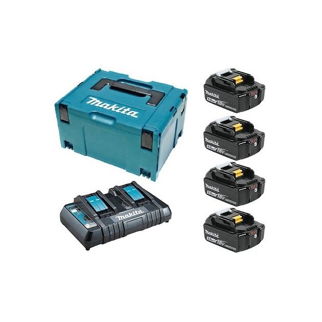 Makita Набір акумуляторів MKP3PT184, LXT BL1850Bx4, DC18RD, Makpac (MKP3PT184), фото  | SNABZHENIE.com.ua